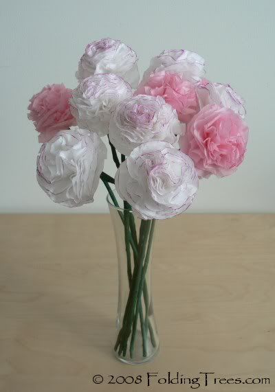 DIY Tissue Paper Carnations from Folding Trees