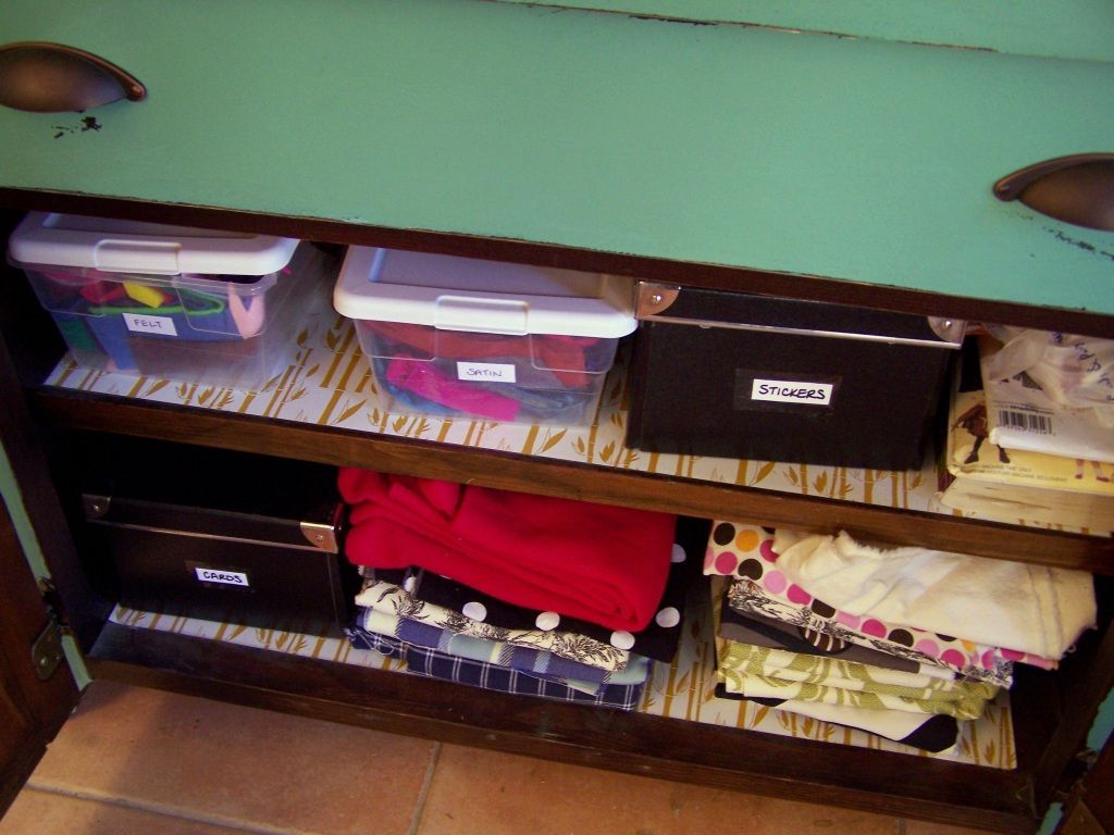 organized craft shelves