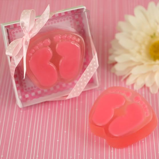 Pink Baby Feet Scented Soap Favor for Baby Shower or Baptism