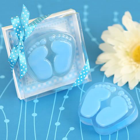 Blue Baby Feet Scented Soap Baby Shower or Baptism Favors