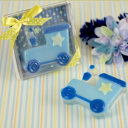Blue Train Scented Soap Favor for Baby Shower or Kid Birthday