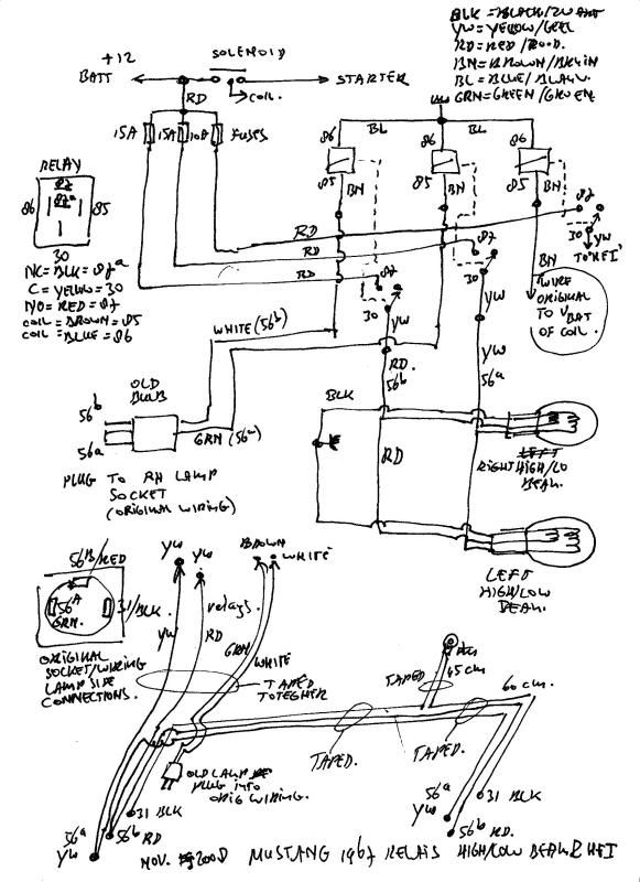 Wiring Relays High And Low Beam Mustang 1967 Photo by metzijndrie