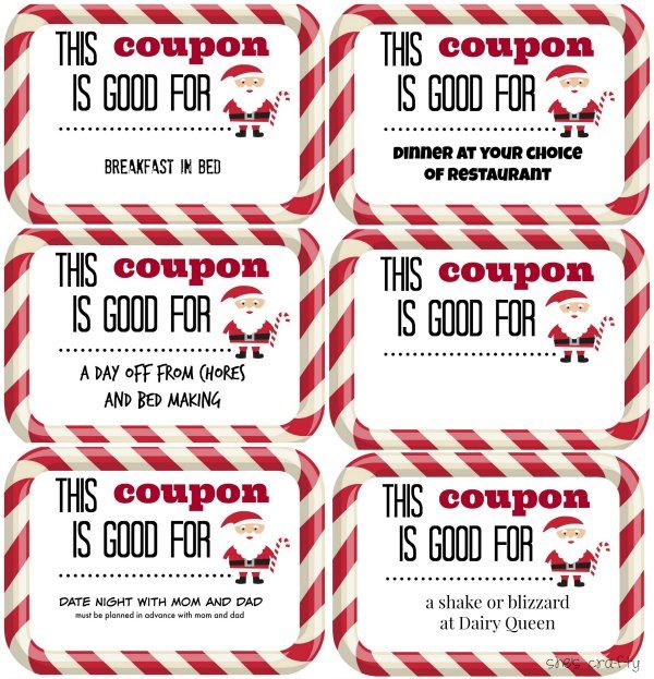 Free Printable Christmas Coupons Printable Templates