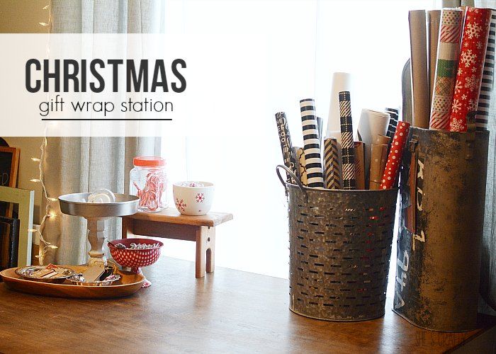 She's crafty Christmas gift wrap station
