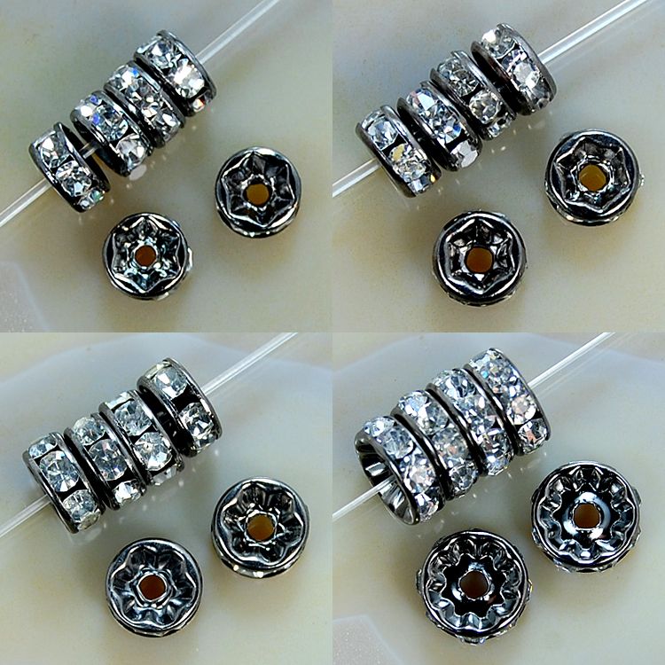 Rhinestone Rondelle Spacer Beads