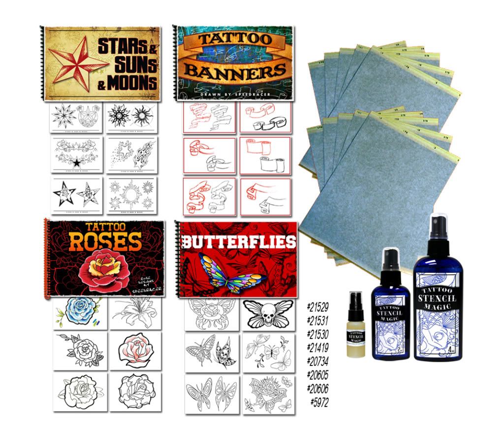 Pluss this set comes with a 10 pack of Spirit Master Stencil sheets AND not