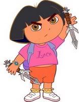 evil dora spitting