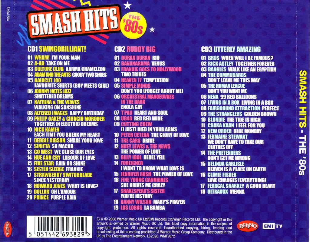 Smash Hits   The 80's   Various 3cds 320Kbps SSRG 2008 preview 0