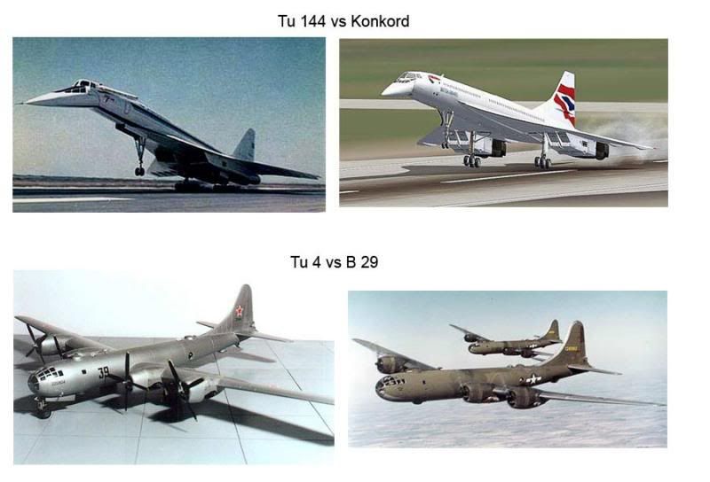 Tu144, Concorde, B29, Tu4