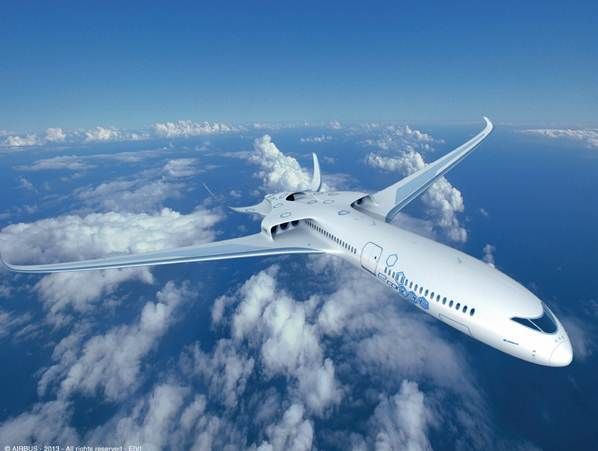Concepto de avion del futuro presentado por Airbus y Rolls Royce