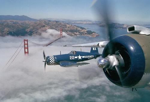 Corsair over Golden Gate