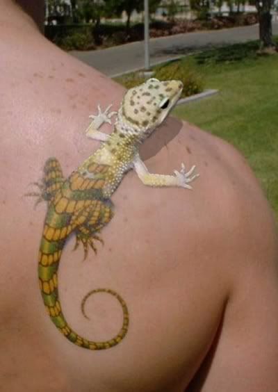 3D Lizard Tattoo Pictures