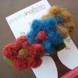 Needle Felted Harvest Blooms - large french barrette