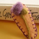 Needle Felted Rose snap clip ~ Autumn Days