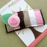 NEW ~ Posey Stripes Slip Covered Snap Clip