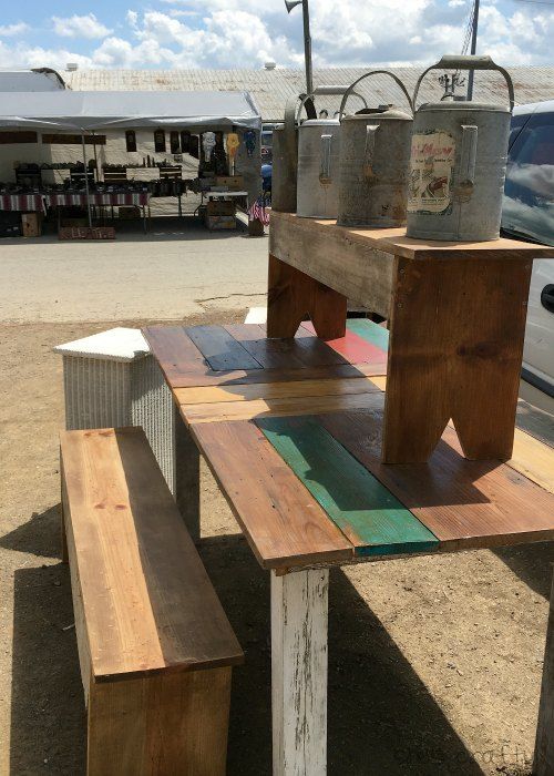 10 tips for success at the Nashville Flea Market - Nashville Tennessee Flea Market - handmade tables and benches