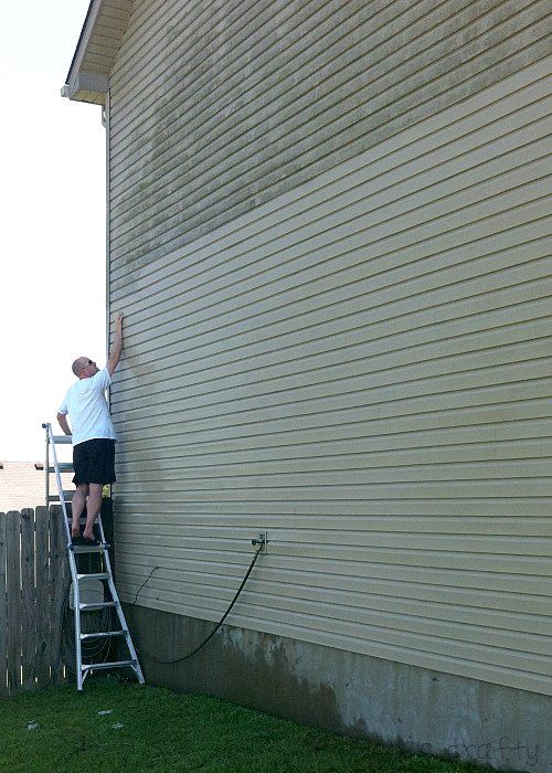 Use a magic eraser to clean moldy siding