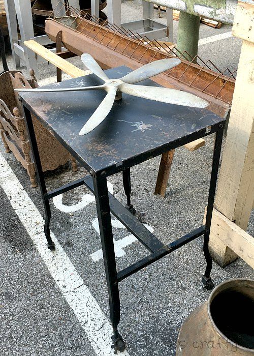 10 tips for success at the Nashville Flea Market - Nashville Tennessee Flea Market - metal table - propeller