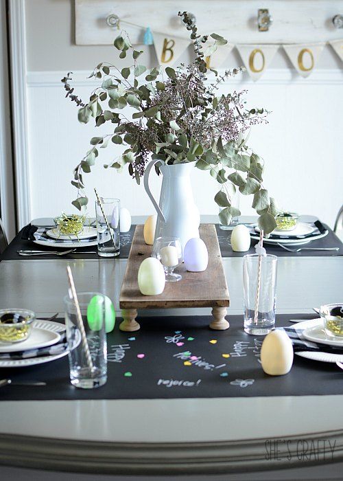 Easter table settings and decorations - Easter table centerpiece, light up eggs