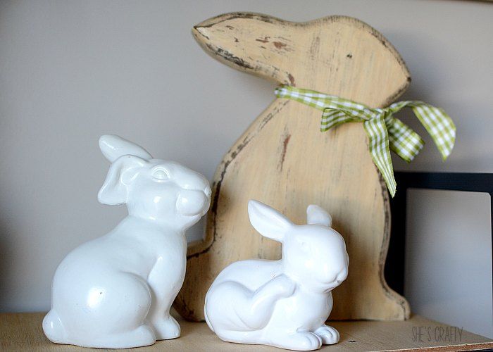 easter bunnies, white bunnies, wood bunny