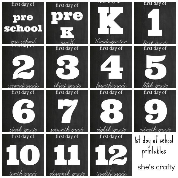 First Day of School free printables