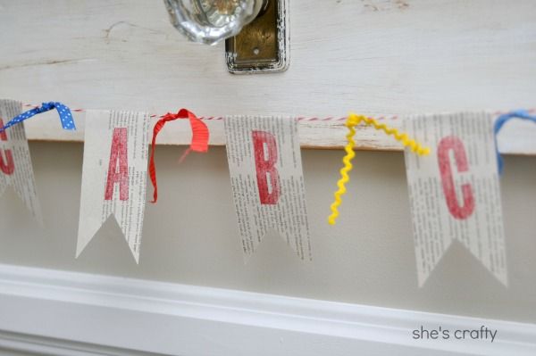 She's crafty: ABC book page bunting for back to school