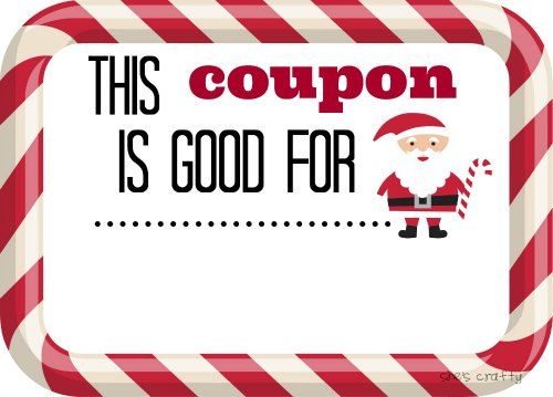 free printable Christmas coupons - last minute Christmas gifts, blank coupon