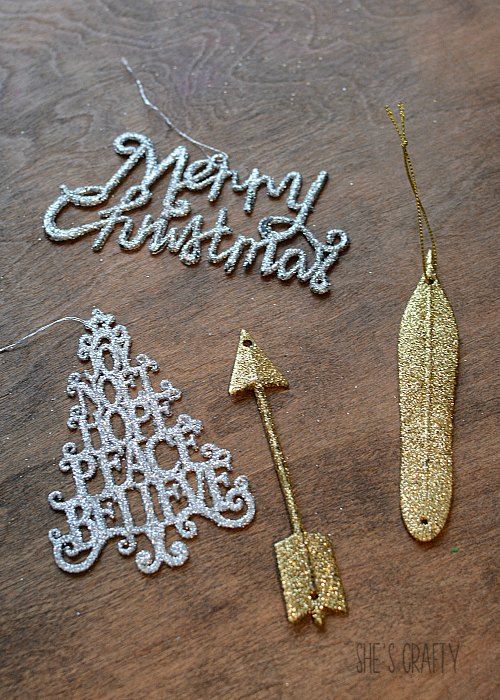 glittery ornament gift embellishments