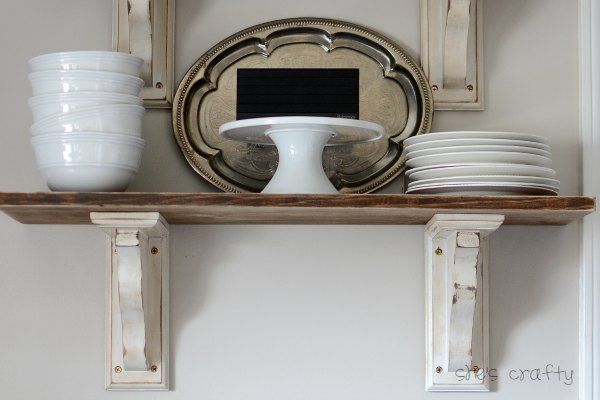 How to hang open shelving for dish storage in a kitchen