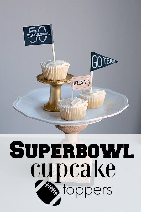Instructions to make Cupcake toppers for The Superbowl