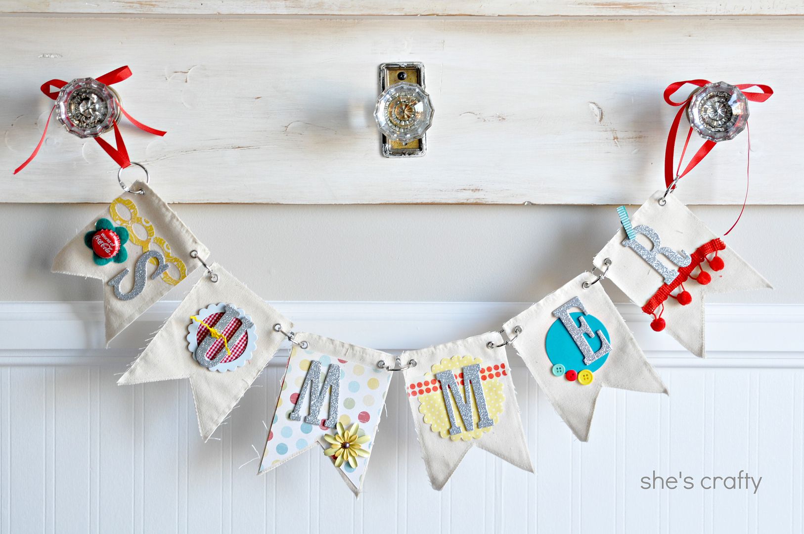 She's crafty: Colorful Summer Pennant Banner