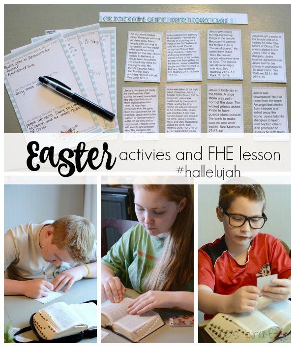 Easter activity and Family Home Evening ideas with free printables  #hallelujah