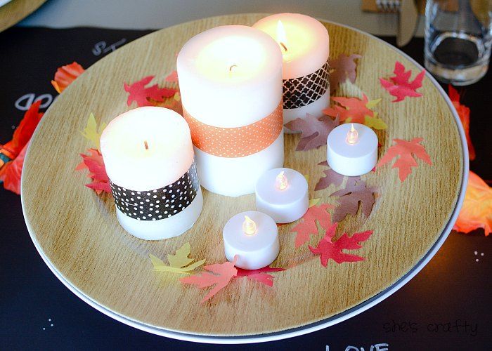 Thanksgiving Table Decor - candle centerpiece