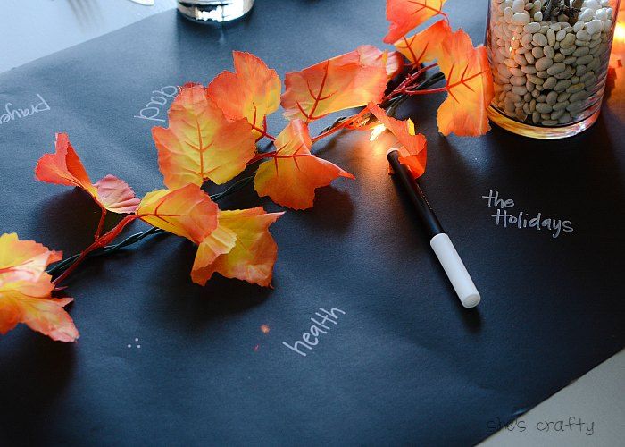 Thanksgiving Table Decor - chalkboard table runner
