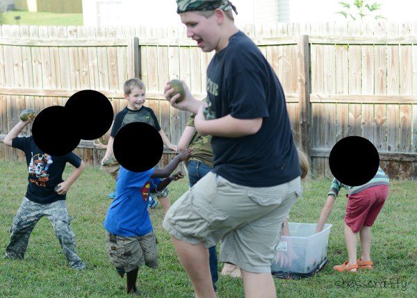 water balloon grenades for US Army party for little boys birthday