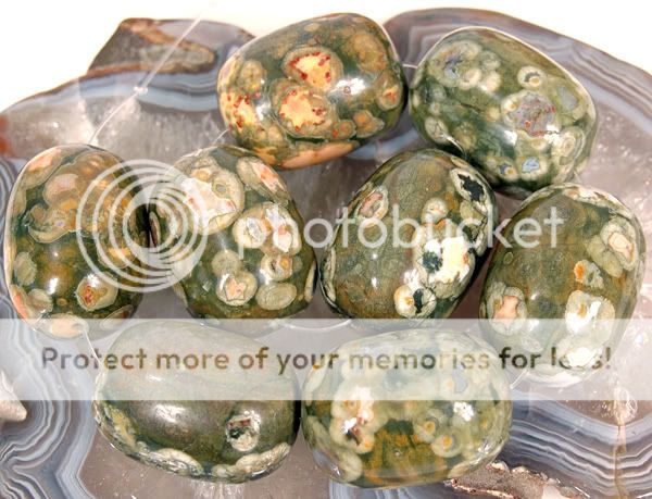 18x25mm Natural A++ Rhyolite Barrel Beads 8pcs  