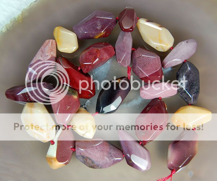 8x17 15x25mm Faceted Natural Red Yellow Mookaite Beads 15.5