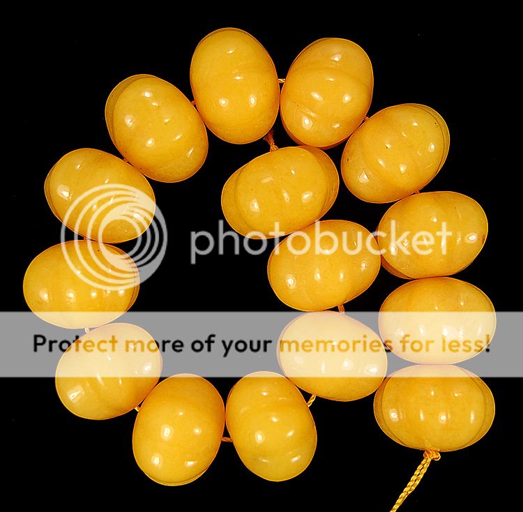 12x18mm Hand Carved Yellow Jade Pumpkin Beads 15pcs  