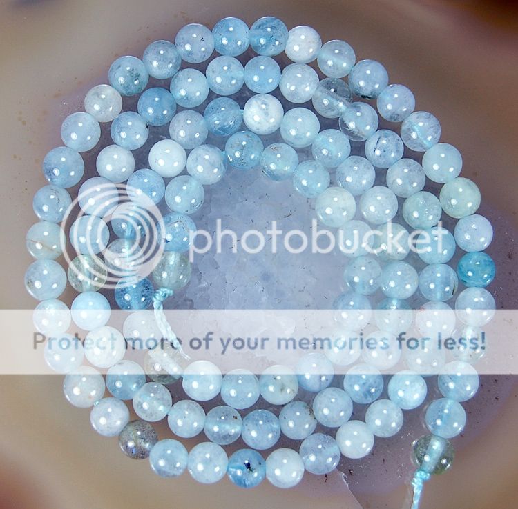 4mm Natural Aquamarine Round Beads 16  