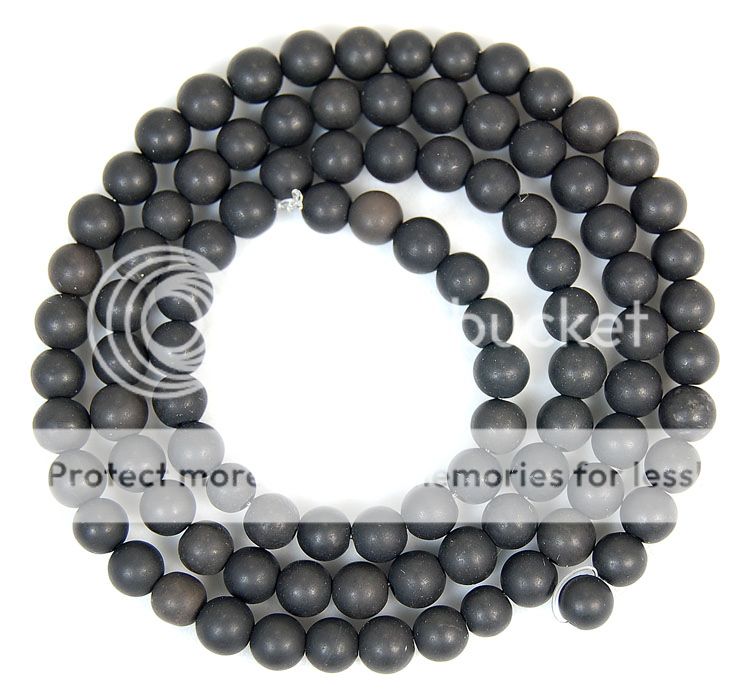 4mm Black Rock Lava Round Beads 15.5  