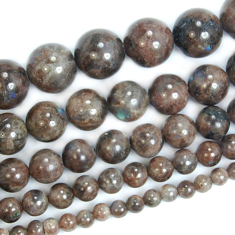 12MM LARVIKITE GEMSTONE GREY BLACK FACETED ROUND 12MM LOOSE BEADS 15.5/"