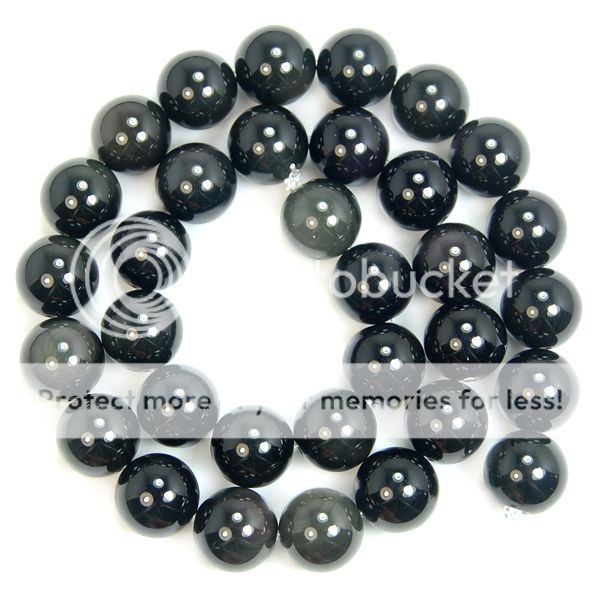 black obsidian stone nugget beads