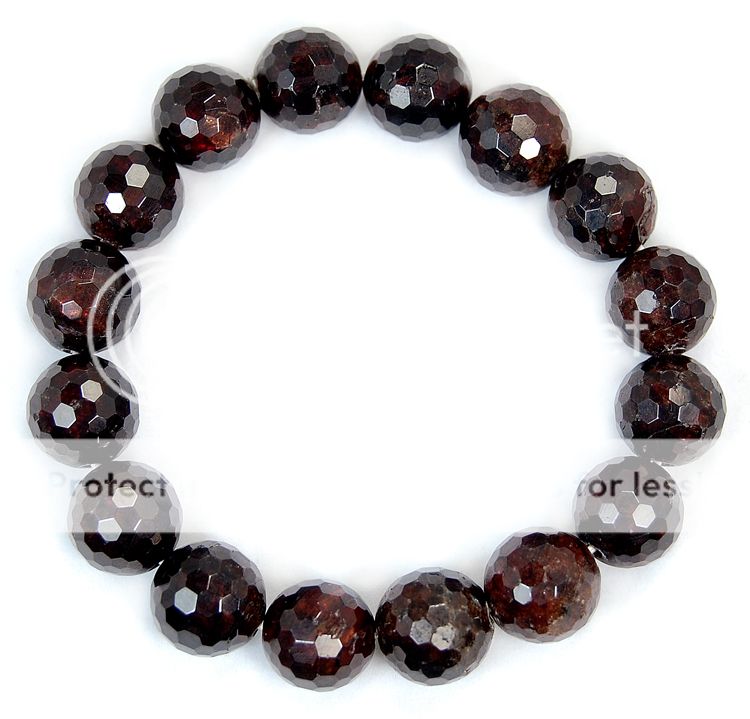 12mm Faceted DarkRed Garnet Bracelet  