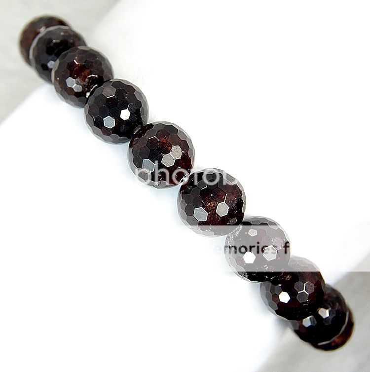 12mm Faceted DarkRed Garnet Bracelet  