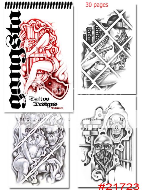 Tattoo Supplies reference book flash GANGSTER ART gangsta Loc Prison 