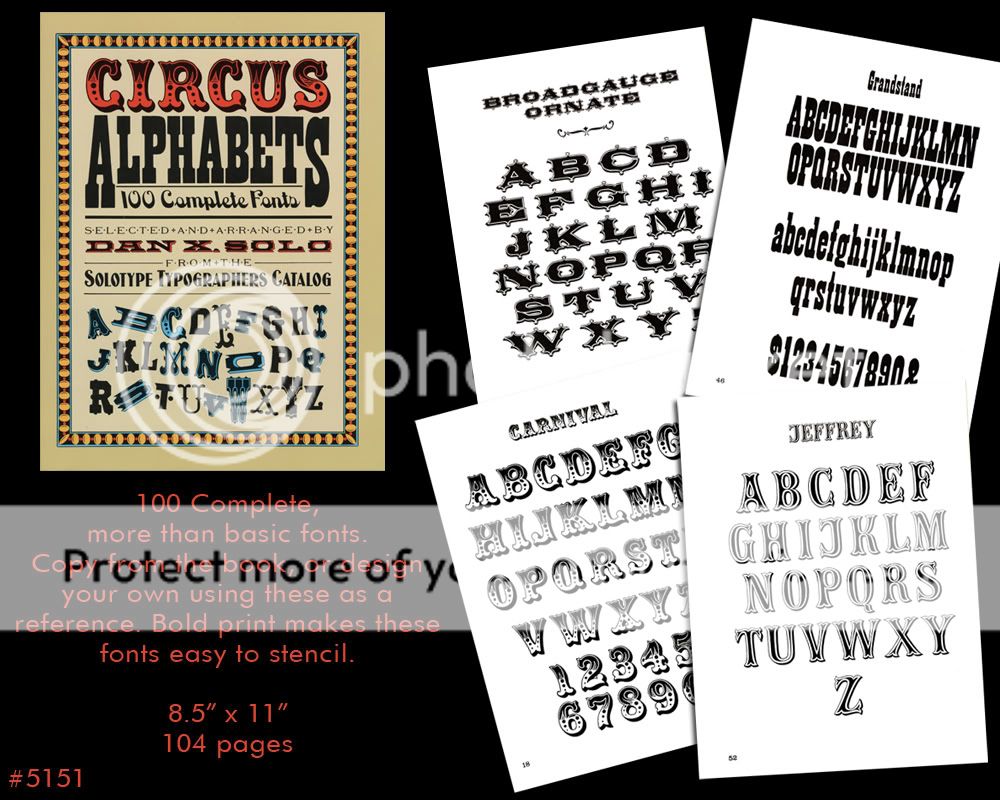 100 Circus Fonts Tattoo Letters Book Flash Script NEW  