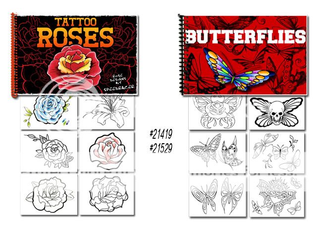 Tattoo Flash Art Books Butterflies and Roses  