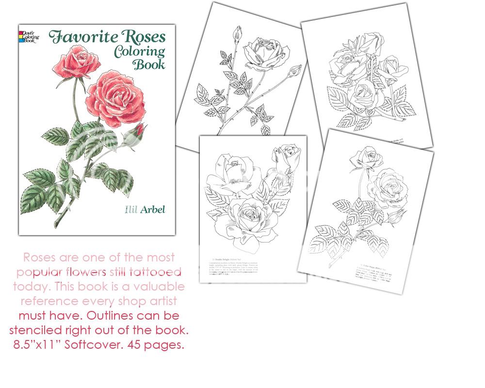 Tattoo Supplies Rose Tattoo Flash Book Outlines Flowers  