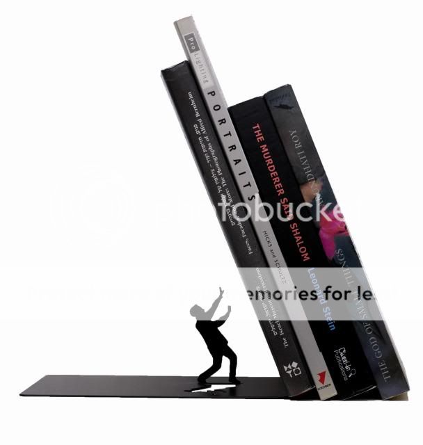 Artori Design "Falling Books" Metal Art Ori Bookend Funny Book Stand Holder