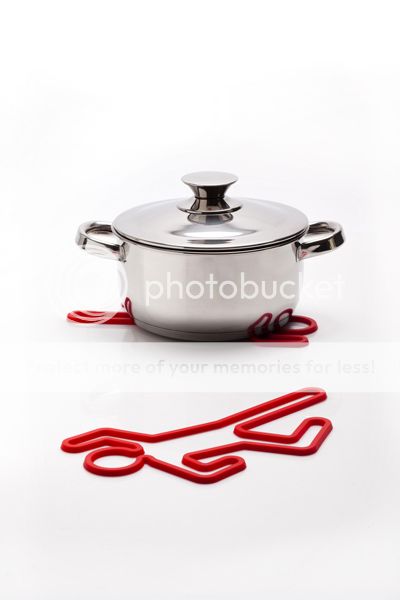 Silicone hot pot trivet, designed as a crime scene chalk line.